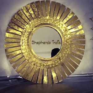 Decoración de Pared de Metal de Lujo para el Hogar, Decoración de Hierro Forjado, Espejo Dorado Personalizable, Precio de Fábrica - Product Image 1