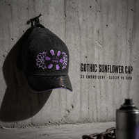 Casquettes de baseball en cuir PU avec broderie florale, visière incurvée et passepoil contrastant, unisexe, vente en gros, commande en gros, stock disponible, faible MOQ