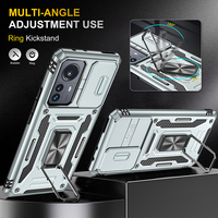 Support de bague béquille Combo antichoc lentille de protection glissière porte téléphone Mobile housse arrière étui pour Xiaomi MI 12 PRO 11T