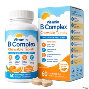 Tabletas Masticables de <span class=keywords><strong>Complejo</strong></span> Vitamínico <span class=keywords><strong>B</strong></span> con Sabor a Tangerina, Energía Diaria, Función Nerviosa y Cognitiva, y Apoyo al Equilibrio Nutricional - Product Image 3