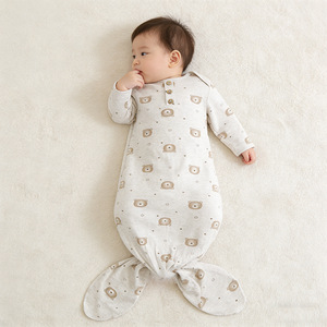 Saco <span class=keywords><strong>de</strong></span> Dormir Antiescape para Recién Nacidos <span class=keywords><strong>de</strong></span> Algodón Puro con Estampado, Transpirable, Absorbente <span class=keywords><strong>de</strong></span> Sudor, <span class=keywords><strong>de</strong></span> Manga Larga, Manta Antipatadas con Cubremanos - Product Image 2