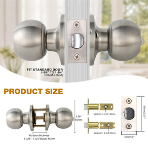 Sécurité de la vie privée à clé antivol porte cylindre serrure intérieur chambre chambre boutons de porte avec serrures - Product Image 2