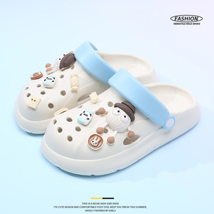 Women's Summer <b>Clogs</b> White EVA Cartoon Platform Sandals Breathable Non Slip Outdoor Beach Shoes - Product Image 1