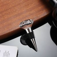Bouchon de bouteille de vin en cristal, en forme de diamant, réutilisable, pour bouteille de vin, bar à domicile, cadeau de mariage
