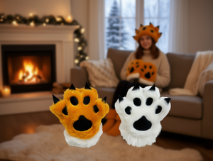 Gants en peluche en forme de pattes d'animaux, 12 cm, chauffe-mains pour enfants et adultes - Product Image 2