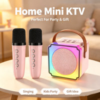 Ensemble d'enceintes karaoké P8 avec microphone LED RGB et woofer pour utilisation en extérieur et compatibilité téléphone portable