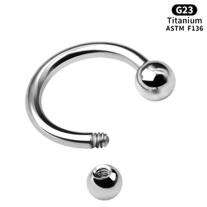 Chic F136 Titanium Women Piercing Jewelry Round <strong>Ball</strong> Horseshoe <strong>Ring</strong> <strong>Nose</strong> <strong>Ring</strong> G23 Earrings Titanium Lip <strong>Ring</strong> Jewelry - Product Image 4
