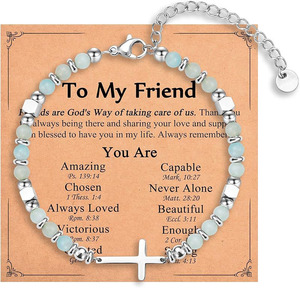 Bracelet croix pour femmes filles, cadeaux chrétiens pour fille petite-fille soeur amie nièce à l'<span class=keywords><strong>anniversaire</strong></span> de Noël - Product Image 6