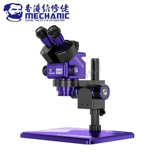 Microscopio <span class=keywords><strong>trinocular</strong></span> estéreo de aumento mecánico 6560T-B11 6,5-60X con ocular ajustable para reparación de soldadura de placa base - Product Image 1