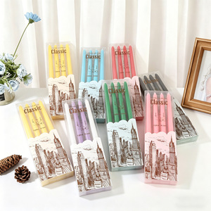 Colorful <b>Taper</b> <b>Candles</b> European Style Long Pole <b>Candles</b> Decorative Lighting <b>Candles</b> for Home Dining Room Western Restaurant - Product Image 1