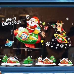 ديكور عيد الميلاد الفاخر باللصق الثابت - ملصقات ندفة الثلج/سانتا قابلة لإعادة الاستخدام، مقاومة للماء وصديقة للبيئة، متينة للبيع بالجملة والتجزئة - Product Image 2