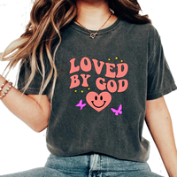 Impression par transfert thermique personnalisée en gros, faible MOQ, marque JX, motif Jésus, film PET lavable et imperméable pour T-shirts