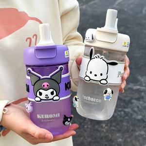 Bouteille d'eau de dessin animé Kulomi pour filles avec paille 500 ml, pour étudiantes, été - Product Image 5