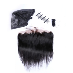 แพ็คเกจผมตรง 100% ผมแท้ 4 มัด และหนึ่งชิ้นแบบ Frontal หนึ่งชุด น้ำหนัก 250 กรัม สำหรับทำผมเต็มศีรษะ - Product Image 5