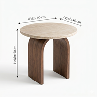 Travertin-ähnlicher Holz-Beistelltisch Handgefertigt Langlebig Modern Luxuriös Schlafzimmer Apartment-Möbel Anpassbare Farbe