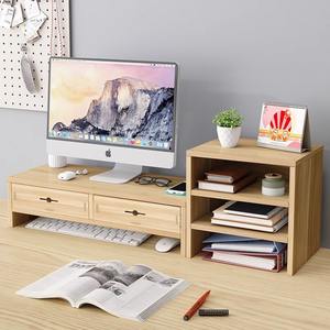 Support d'écran d'ordinateur Lida, ensemble de bureau en panneaux de style américain avec étagères de rangement pour poste de travail de bureau - Product Image 3