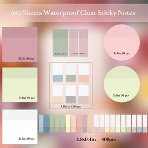 Ensemble de notes autocollantes transparentes personnalisées, rose fluorescent Morandi, papeterie personnalisée pour filles, série de papeterie miniature - Product Image 2