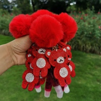 Base de gloss à lèvres, marque privée, transparente, personnalisée, pour enfants, avec strass, porte-clés en forme d'ours, sans marque, boîte, créez votre propre ligne de gloss à lèvres