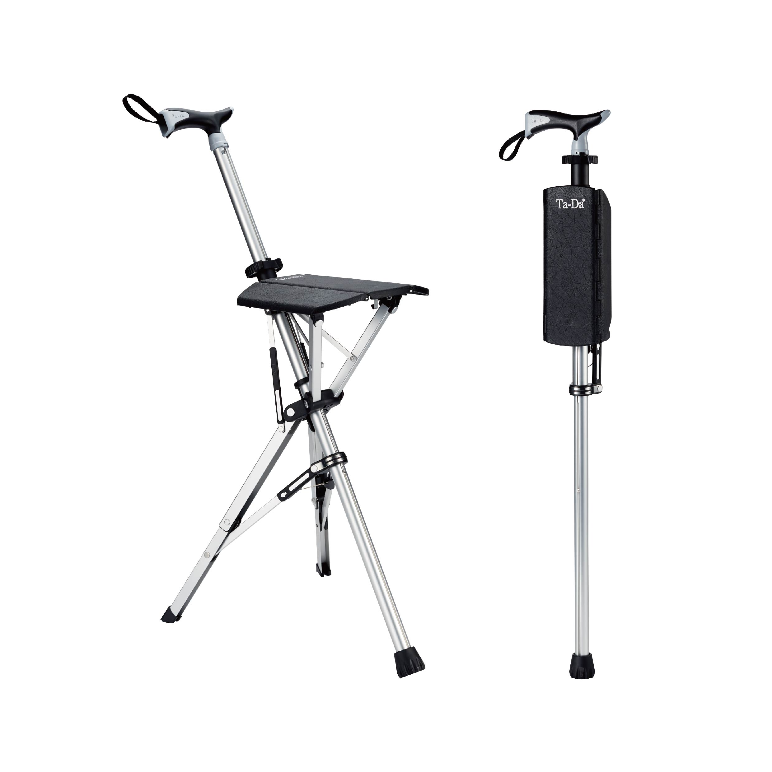 Walking Stick with Seat Adjustable Lightweight Support