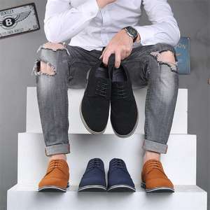 Zapatos de Vestir para Hombre al por Mayor, Zapatos Formales de Cuero de Lujo, Zapatos Deportivos Casuales con Cordones Planos para Hombre, Mocasines de Moda Estilo 2024 - Product Image 6
