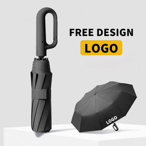 Ô dù tự động có khóa cài chống gió, gấp 3 đoạn, in logo, dùng cho doanh nghiệp, chống tia UV, ô dù di động dùng cho trời mưa - Product Image 1