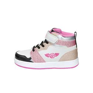Sneakers Lelli Kelly Bianco Nero per Bambine e Ragazze, Modello High Top con Glitter e Design Rosa - Product Image 1
