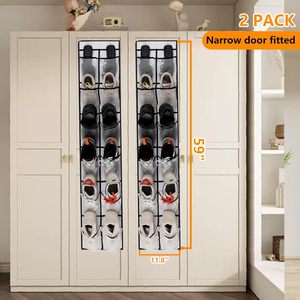 Over The Door <b>Shoe</b> Organizer 12 Mesh Pockets Hanging Storage For Closet <b>Shoes</b> Clothing Organizer Large Capacity - Product Image 2