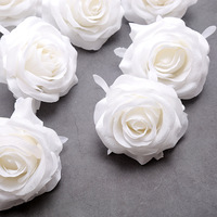 Fabrik günstigen Preis 9cm Seide weiß Rose DIY Kuchen Dekoration Kenia künstlichen Rosen kopf schwarz