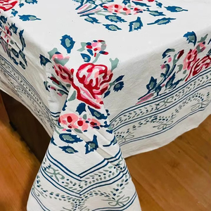 Qualité supérieure Bohème À La Main Couverture De Table Indien Bloc Imprimer Floral Coton Nappe Chemin Tapis Serviette Nappe - Product Image 1