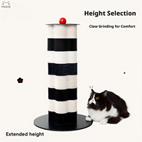 Griffoir pour chat empilable en forme de fleur, base en acier lestée, poteau à griffer ondulé haut pour chats de grande taille d'intérieur