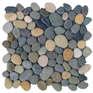 Mosaïque de galets gris naturels de Bali - Pierre naturelle d'Indonésie, pavés pour la décoration de parcs extérieurs, taille 3-5 cm, épaisseur 1 cm - Product Image 4