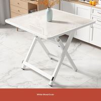 Mesas Plegables Modernas para Cafetería y Restaurante, Cuadradas, de Acero Inoxidable, Mesa Plegable para Cocina, Juegos y Póker