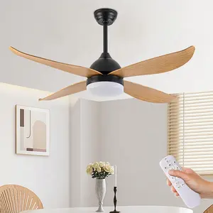 New Arrival Strong Winds 52 Inch ABS 4 Blades CB CE Approved Home Decor Remote Control Bldc Led Ceiling Fan With Light
