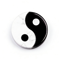 Collier en cristal en promotion, noir et blanc, TaiChi YinYang, Howlite Obsidienne, gravures rondes Bagua pour l'équilibre, idéal comme cadeau