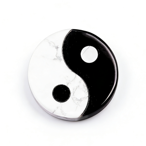 Collar de Cristal en Oferta, Negro y Blanco, TaiChi YinYang, Howlite, Obsidiana, Grabado de <span class=keywords><strong>Bagua</strong></span>, Tallados Redondos para Equilibrio, Regalo - Product Image 2