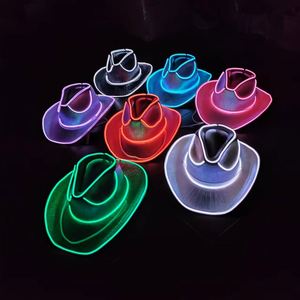 Oplichten Cowboyhoed Led Neon Cowboyhoed Voor Bruiloft Carnaval Festival Feest Kostuum Hoeden - Product Image 1