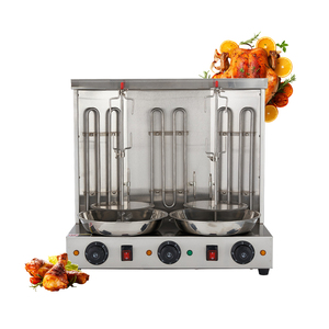 <span class=keywords><strong>Parrilla</strong></span> <span class=keywords><strong>Eléctrica</strong></span> Comercial de Acero Inoxidable para Shawarma con 3 Tubos de Calentamiento y 2 Ejes Giratorios Automáticos, Máquina para Asar Barbacoa Turca - Product Image 1