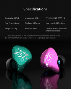 KZ ZST <strong>X</strong> 1DD+1BA Hybrid Driver Unit Hi-Fi <strong>Headphones</strong> in Ear Monitor Earphones Sport Noise Cancelling Headset - Product Image 3