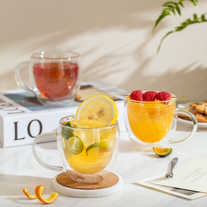 Cnglass Chất Lượng Cao Nhà Máy Trực Tiếp 250Ml Handmade Rõ Ràng Đôi Tường Thủy Tinh Borosilicate Cà Phê Espresso Cup Với Xử Lý - Product Image 5
