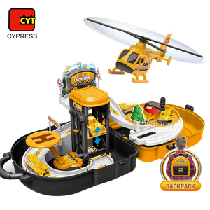 37 Piezas de Juguetes para Niños, Vehículos de Juguete Fundidos a Presión, Mochila de Bomberos, Estacionamiento con Modelo de Auto de Metal, Helicóptero y Autobús - Product Image 3