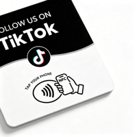 Carte NFC en acrylique pour avis TikTok, carte NFC NTAG213 120x120mm passive réinscriptible, appuyez pour laisser un avis sur le magasin du commerçant
