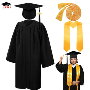 <span class=keywords><strong>Robe</strong></span> de graduation mate en gros 2026 avec pompon, étole, cordon d'honneur, <span class=keywords><strong>pour</strong></span> enfants de maternelle, <span class=keywords><strong>robe</strong></span> noire universitaire - Product Image 2