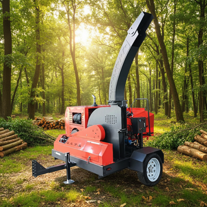 55HP CE Certified Diesel Wood Chipper | Mobile Trailer Type <b>Pump</b> 1 Year Warranty for Tree Logs Branches Wood <b>Waste</b> Recycling - Product Image 2
