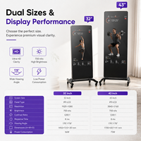 Espejo de Ejercicio Mágico de 32 y 43 Pulgadas, Pantalla Interactiva Android para Fitness, para Gimnasio en Casa, Yoga, Estudio y Club de Salud