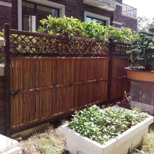 Natural Bamboo Fence Carbonized Color Rot Proof Outdoor Garden Privacy Screen Rectangle Custom Made Fencing Trellis Gates - Product Image 1