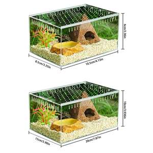 Sürüngen yetiştiriciliği kutusu akrilik şeffaf sürgülü kapak sürüngen tankı böcek örümcek kaplumbağa kertenkele besleme kutusu teraryum - Product Image 3