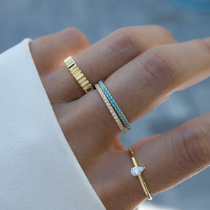 <span class=keywords><strong>Di</strong></span> alta qualità placcato in <span class=keywords><strong>oro</strong></span> turchese pavimentano gioielli semplici delicati turchese anello per eternità gioielli impilabili anelli <span class=keywords><strong>di</strong></span> <span class=keywords><strong>fidanzamento</strong></span> messicano - Product Image 1