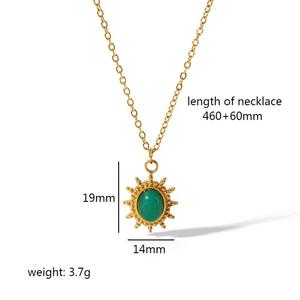 Collier pendentif chaîne à maillons en acier inoxydable doré, style vintage parisien, hypoallergénique, avec zircon, pour peaux sensibles unisexe - Product Image 5