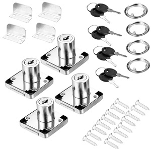 Serrure <span class=keywords><strong>de</strong></span> meuble en gros pour armoire et boîte aux lettres, 2 clés, cylindre <span class=keywords><strong>de</strong></span> 20 mm, serrure à came en fer pour tiroir et placard <span class=keywords><strong>de</strong></span> cuisine, pour commode - Product Image 4