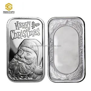 圣诞快乐圣诞老人1盎司银999银棒锭